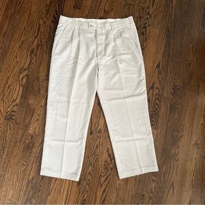 Vintage Nike Golf Men’s Size 40x32 Off-White Ivory Pleated Cuffed Chino Pants